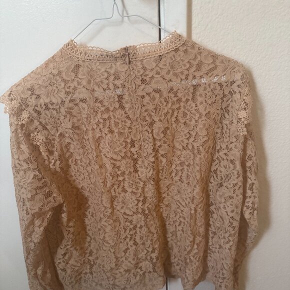 Zara New never worn beige or cream color lace top - Picture 3 of 5